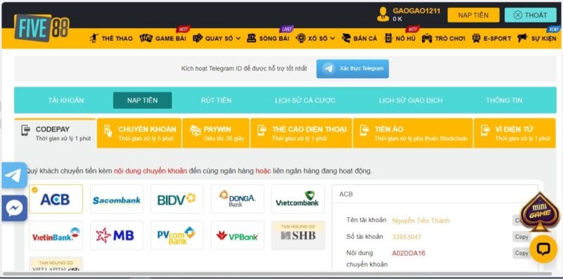 Nap-tien-tai-Five88-trang-ca-do-bong-bang-Code-Pay
